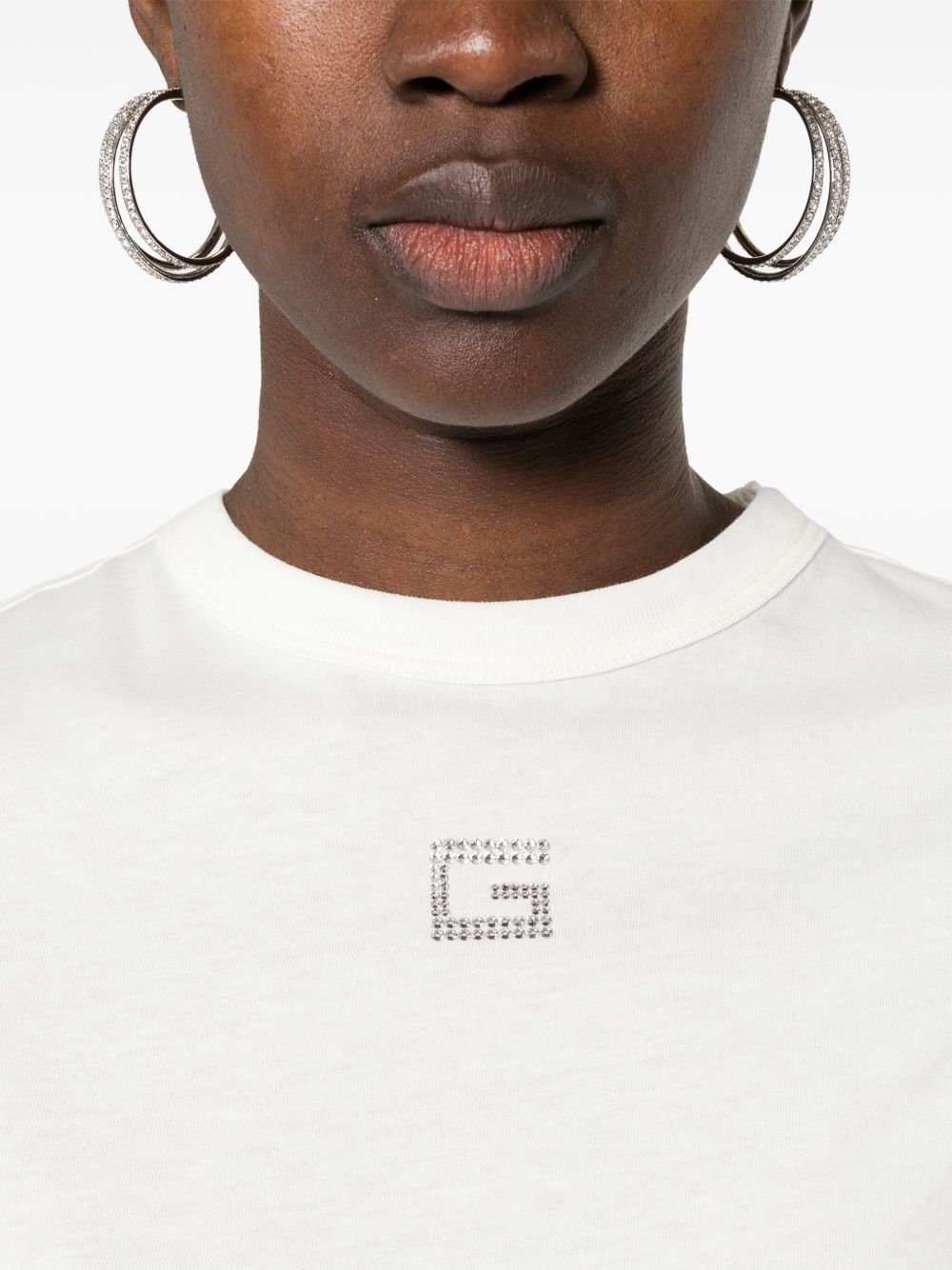Gucci Gucci Crystal G Square Cotton Jersey T Shirt SIZE XXS Size ONE SIZE - 3 Thumbnail