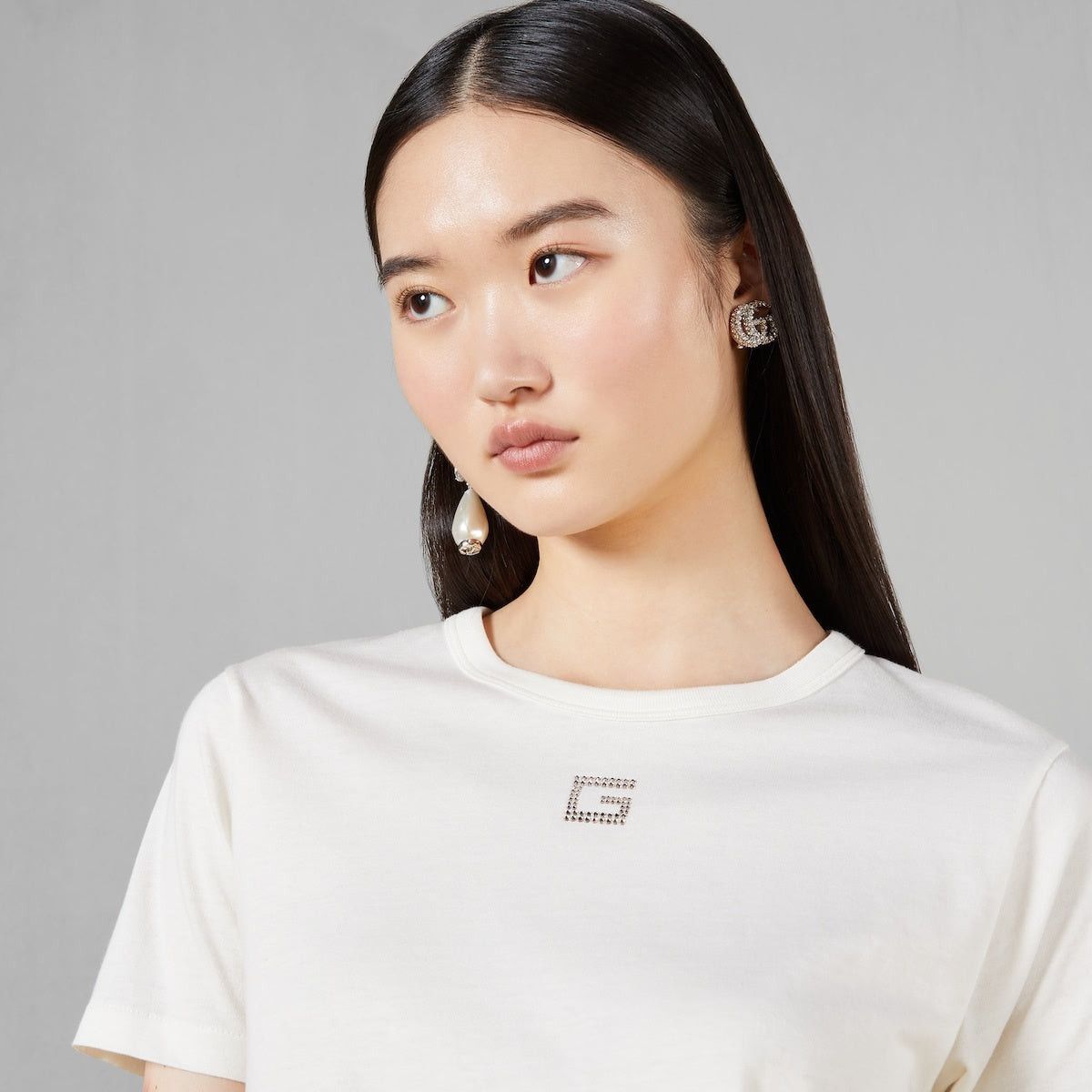 Gucci Gucci Crystal G Square Cotton Jersey T Shirt SIZE M Size ONE SIZE - 2 Thumbnail