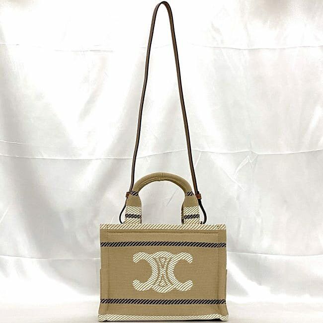 Celine CELINE Shoulder Bag Neutrals Cotton Size ONE SIZE - 2 Thumbnail