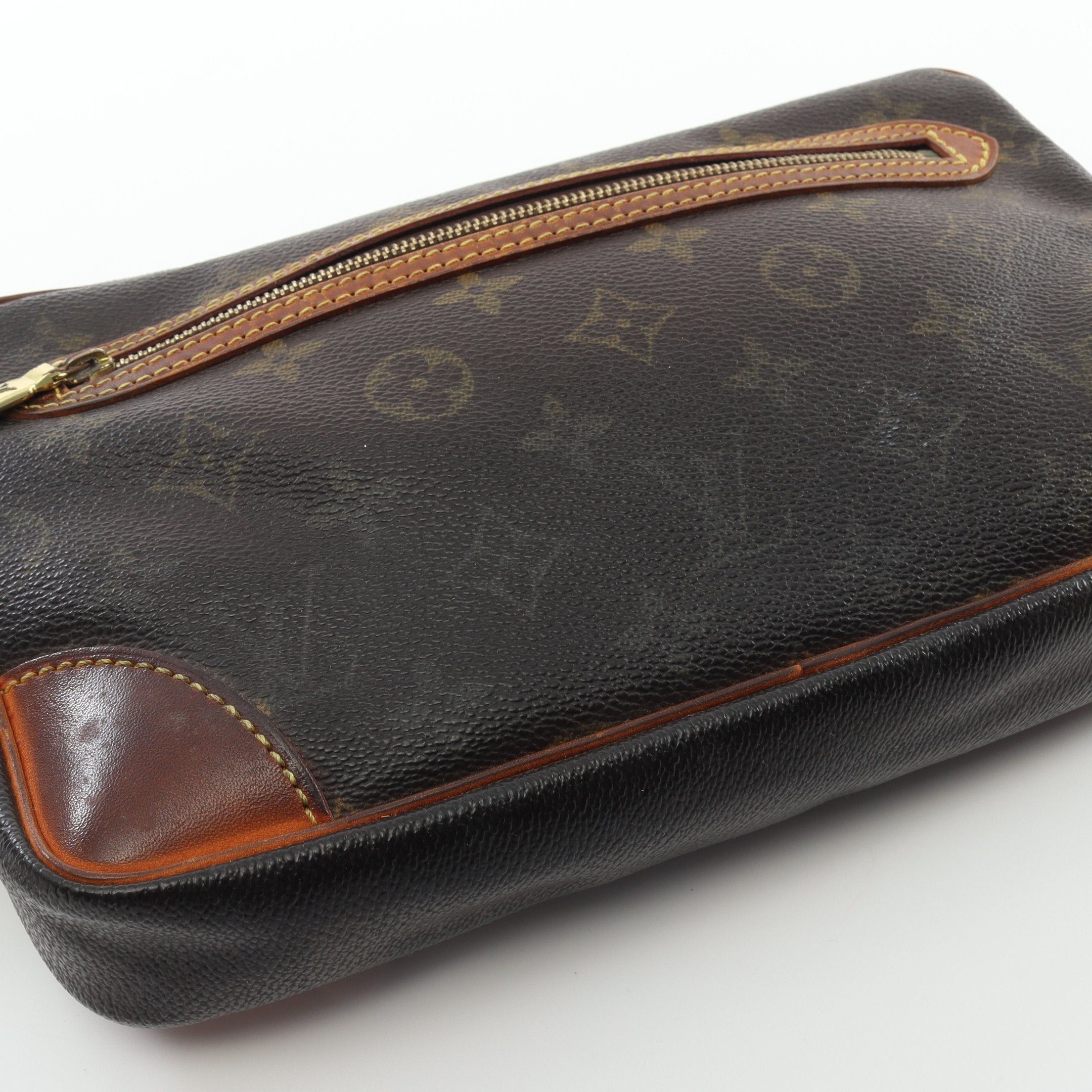 Louis Vuitton Louis Vuitton Marly Dragonne Monogram Clutch Bag Second Leather Brown Size ONE SIZE - 8 Thumbnail