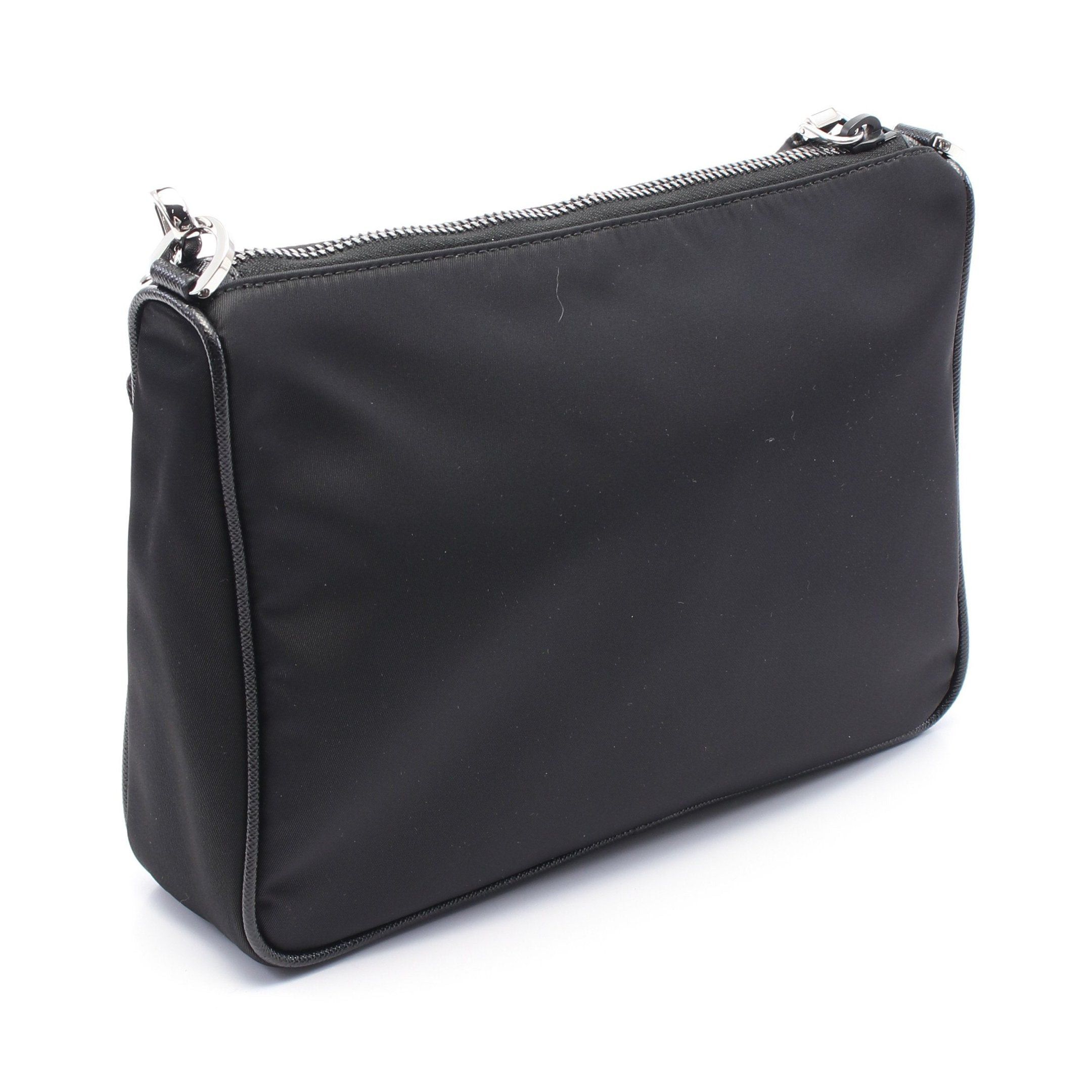 Prada Prada Saffiano Travel Shoulder Bag Nylon Leather Black Size ONE SIZE - 2 Thumbnail