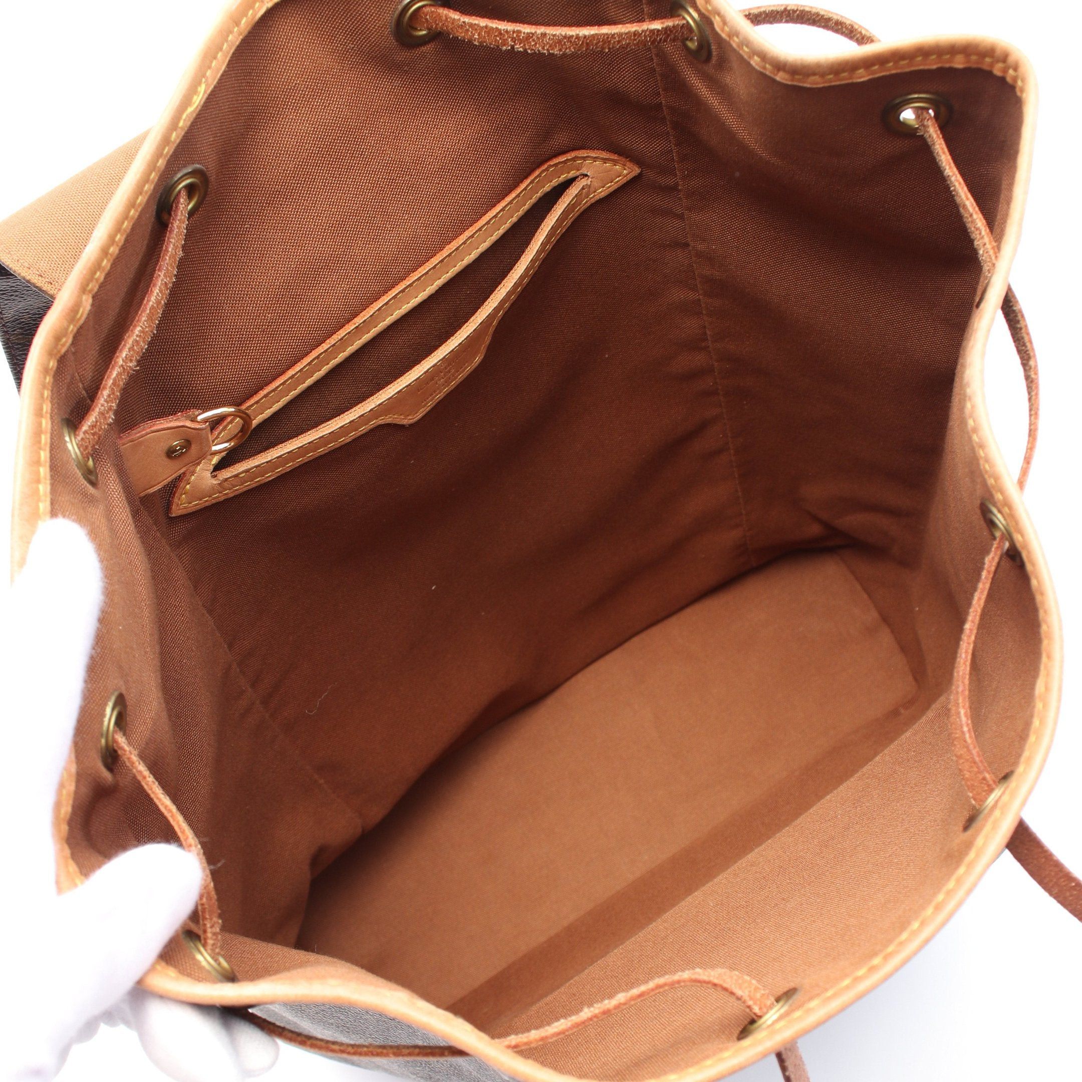 Louis Vuitton Louis Vuitton Montsouris Gm Monogram Backpack Rucksack Leather Brown Size ONE SIZE - 3 Thumbnail