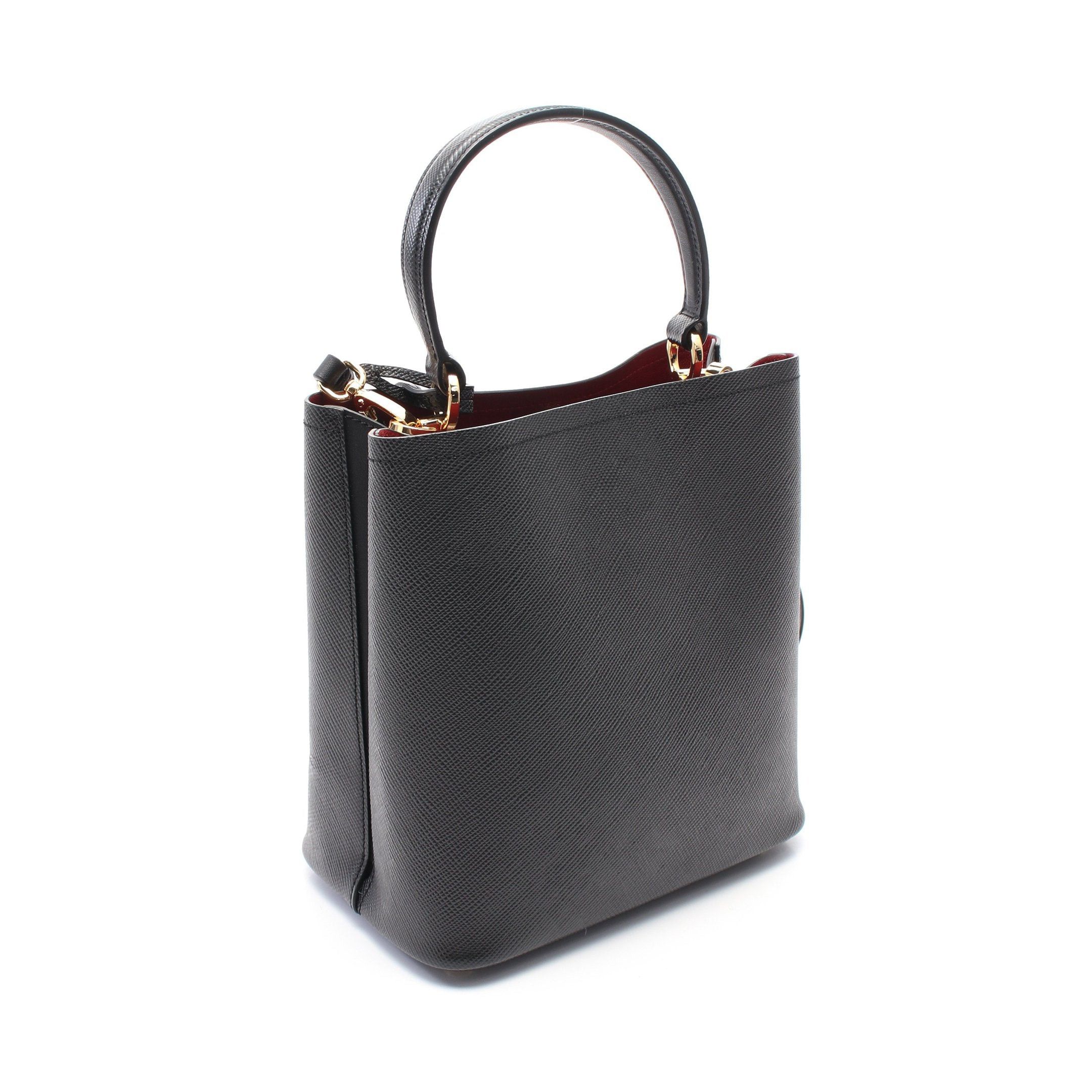 Prada Prada Saffiano Cuir C Handbag Leather Black Size ONE SIZE - 2 Thumbnail