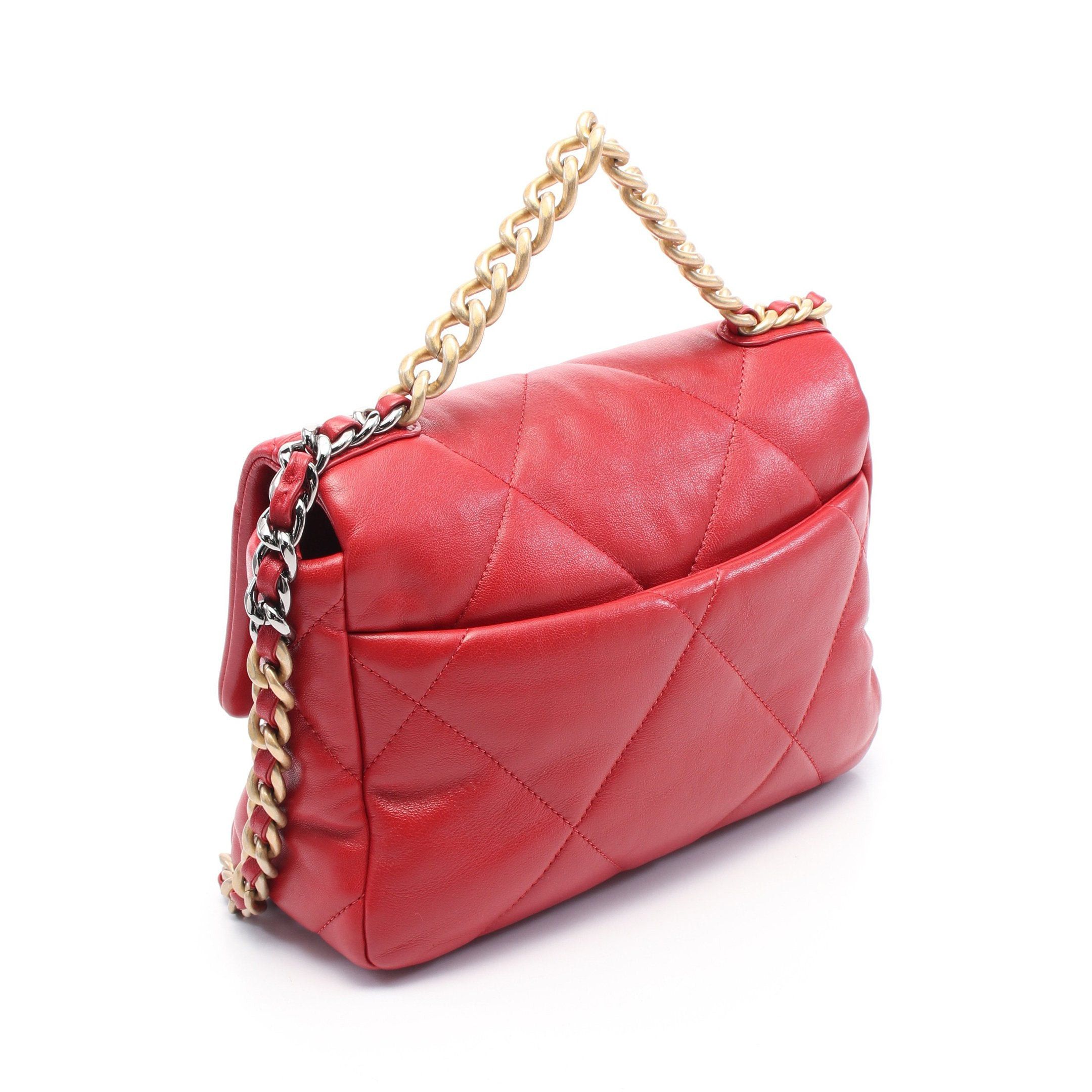 Chanel Chanel 19 Dizeneuf Matelasse Chain Shoulder Bag Leather Red Combination Metal Fittings Size ONE SIZE - 2 Thumbnail