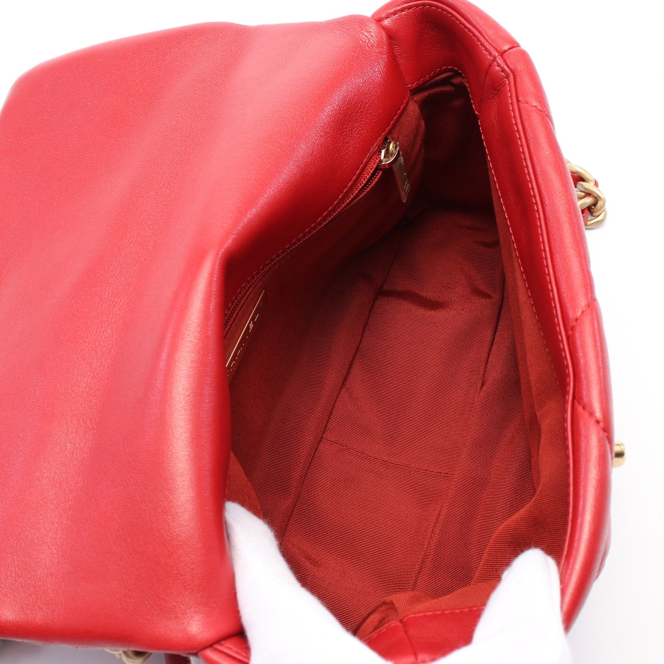 Chanel Chanel 19 Dizeneuf Matelasse Chain Shoulder Bag Leather Red Combination Metal Fittings Size ONE SIZE - 3 Thumbnail