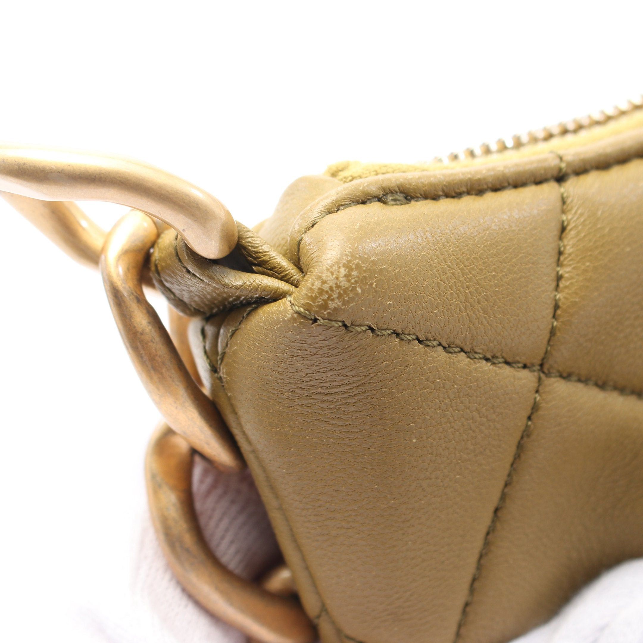 Chanel Chanel Small Hobo Chain Shoulder Bag Leather Khaki Green Gold Hardware Size ONE SIZE - 7 Thumbnail
