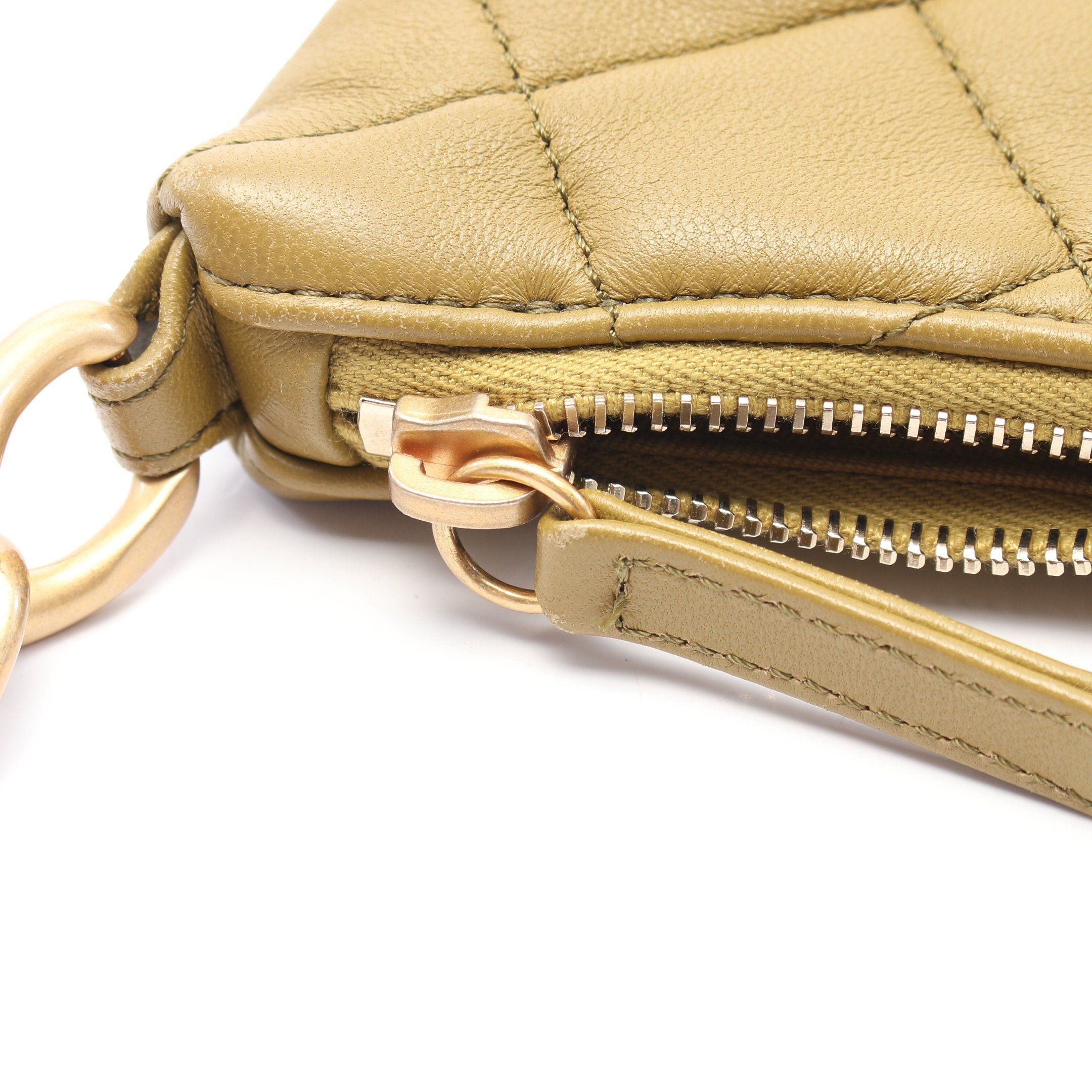Chanel Chanel Small Hobo Chain Shoulder Bag Leather Khaki Green Gold Hardware Size ONE SIZE - 6 Thumbnail