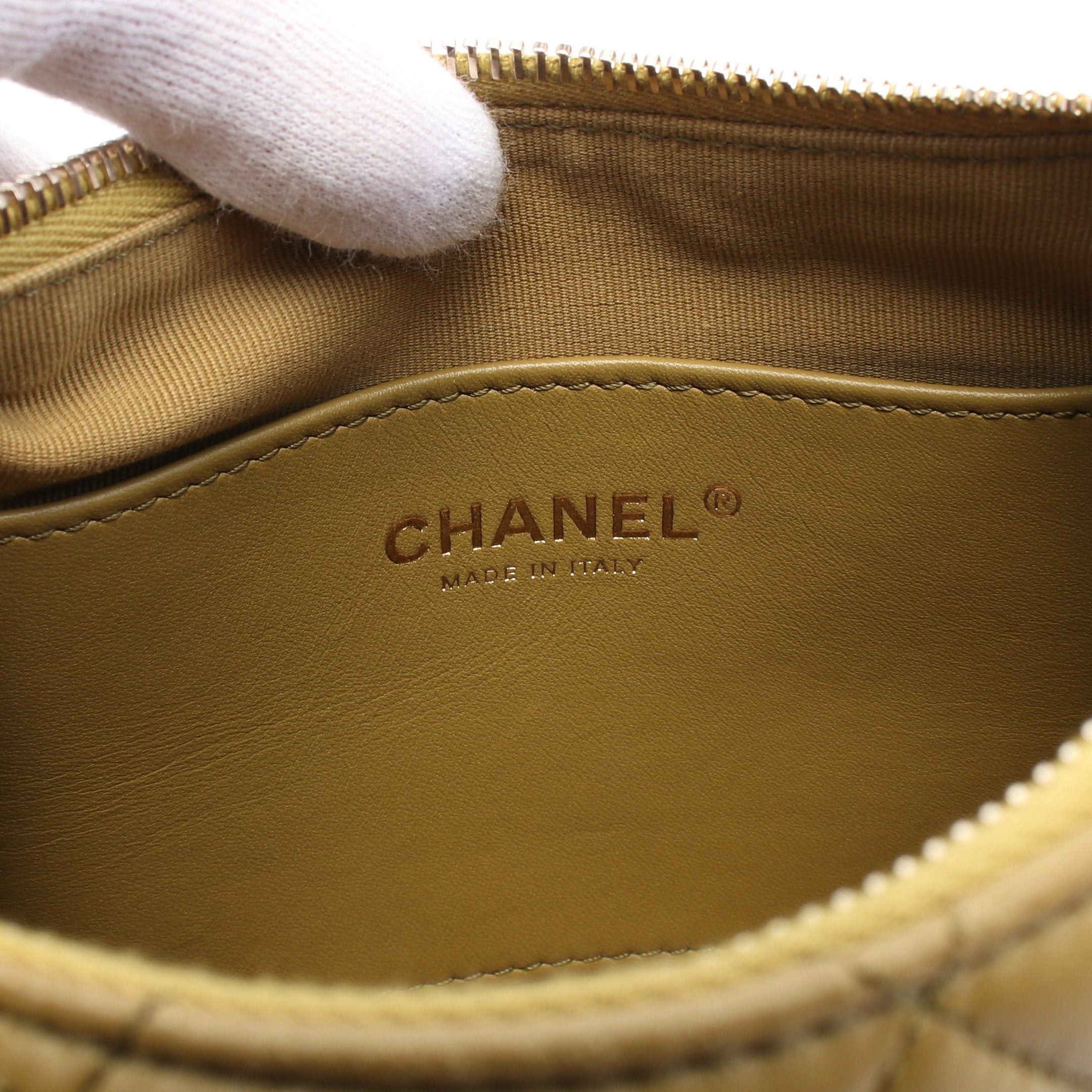 Chanel Chanel Small Hobo Chain Shoulder Bag Leather Khaki Green Gold Hardware Size ONE SIZE - 4 Thumbnail