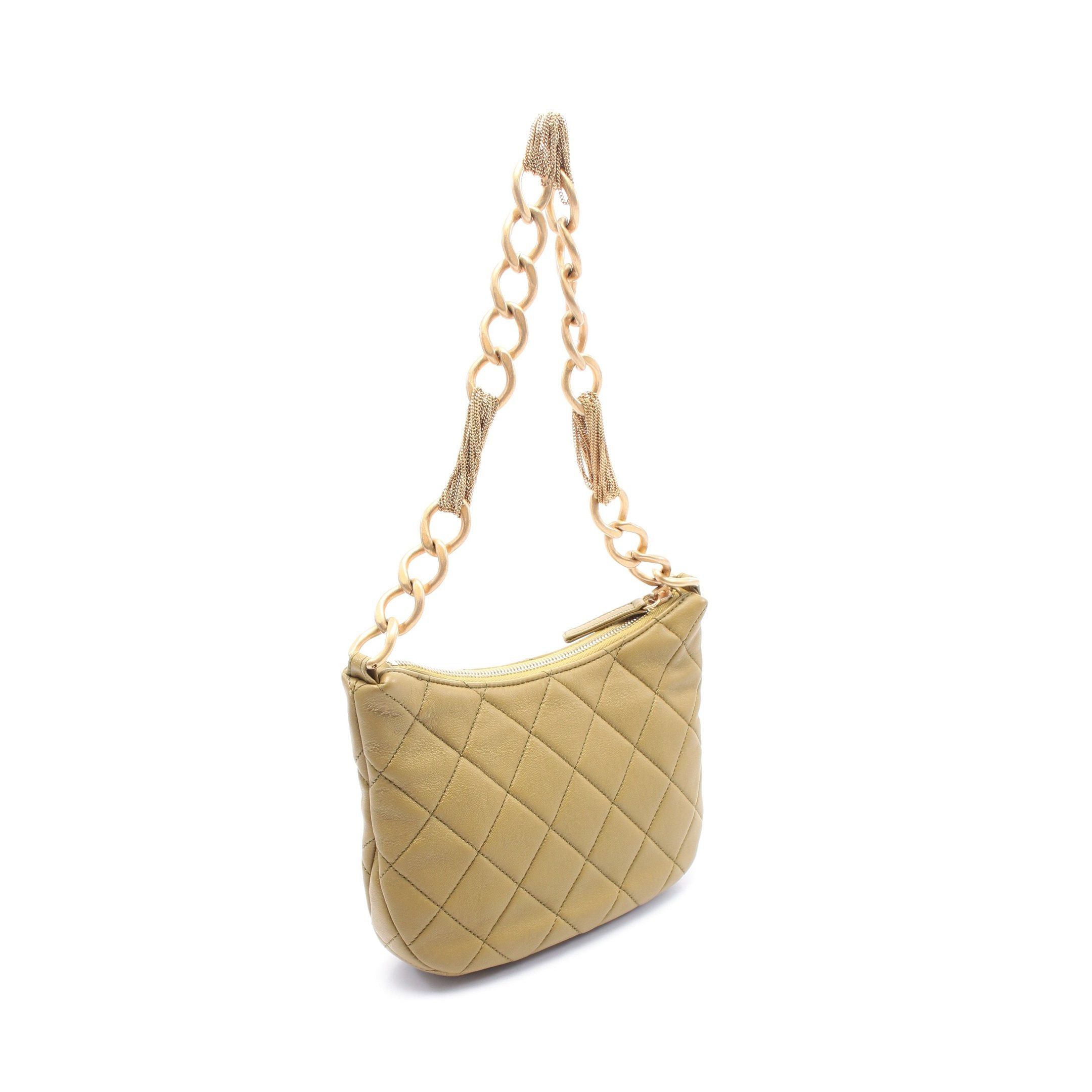 Chanel Chanel Small Hobo Chain Shoulder Bag Leather Khaki Green Gold Hardware Size ONE SIZE - 2 Thumbnail
