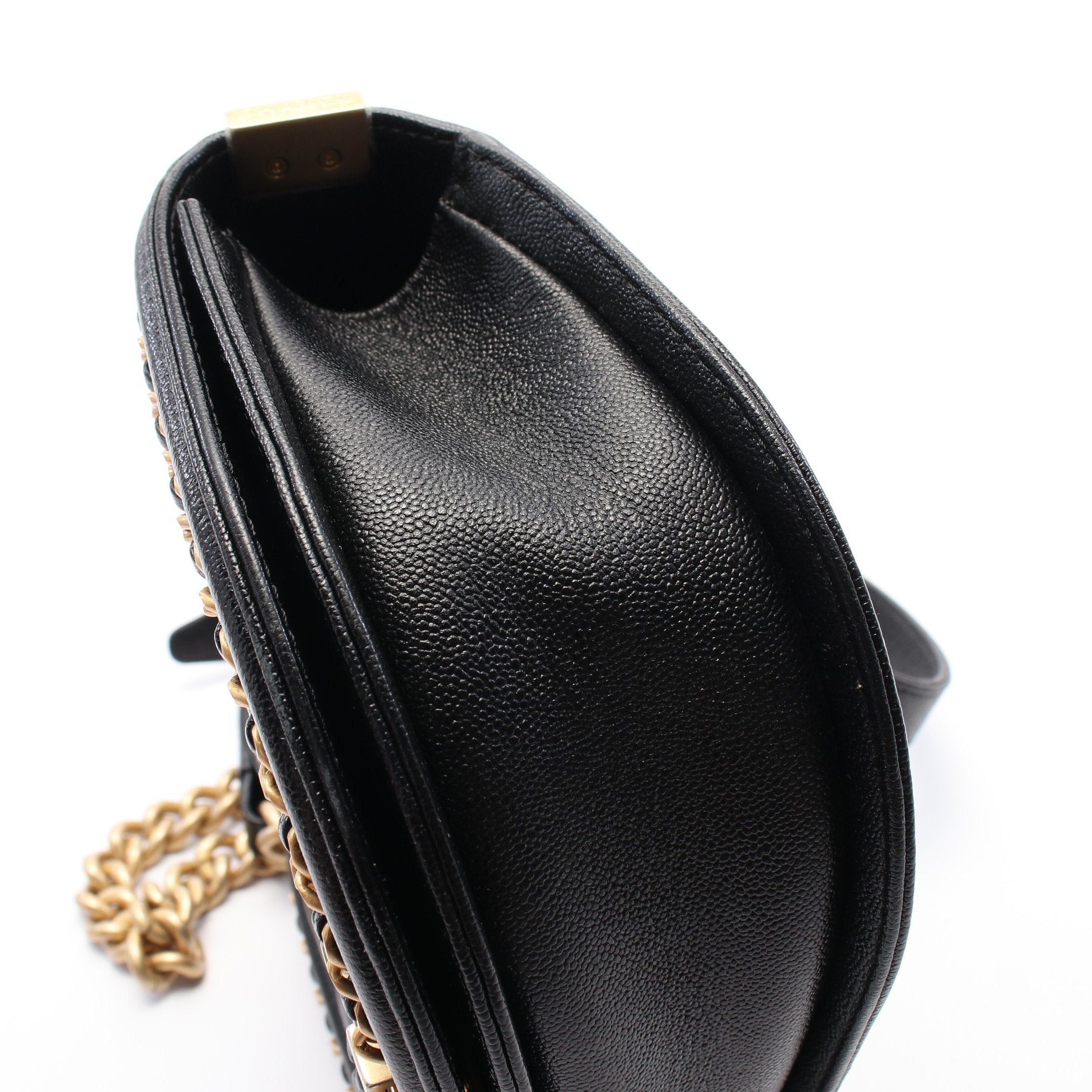 Chanel Chanel Boy Chanel Small Chain Shoulder Bag Caviar Skin Black Gold Hardware Size ONE SIZE - 6 Thumbnail