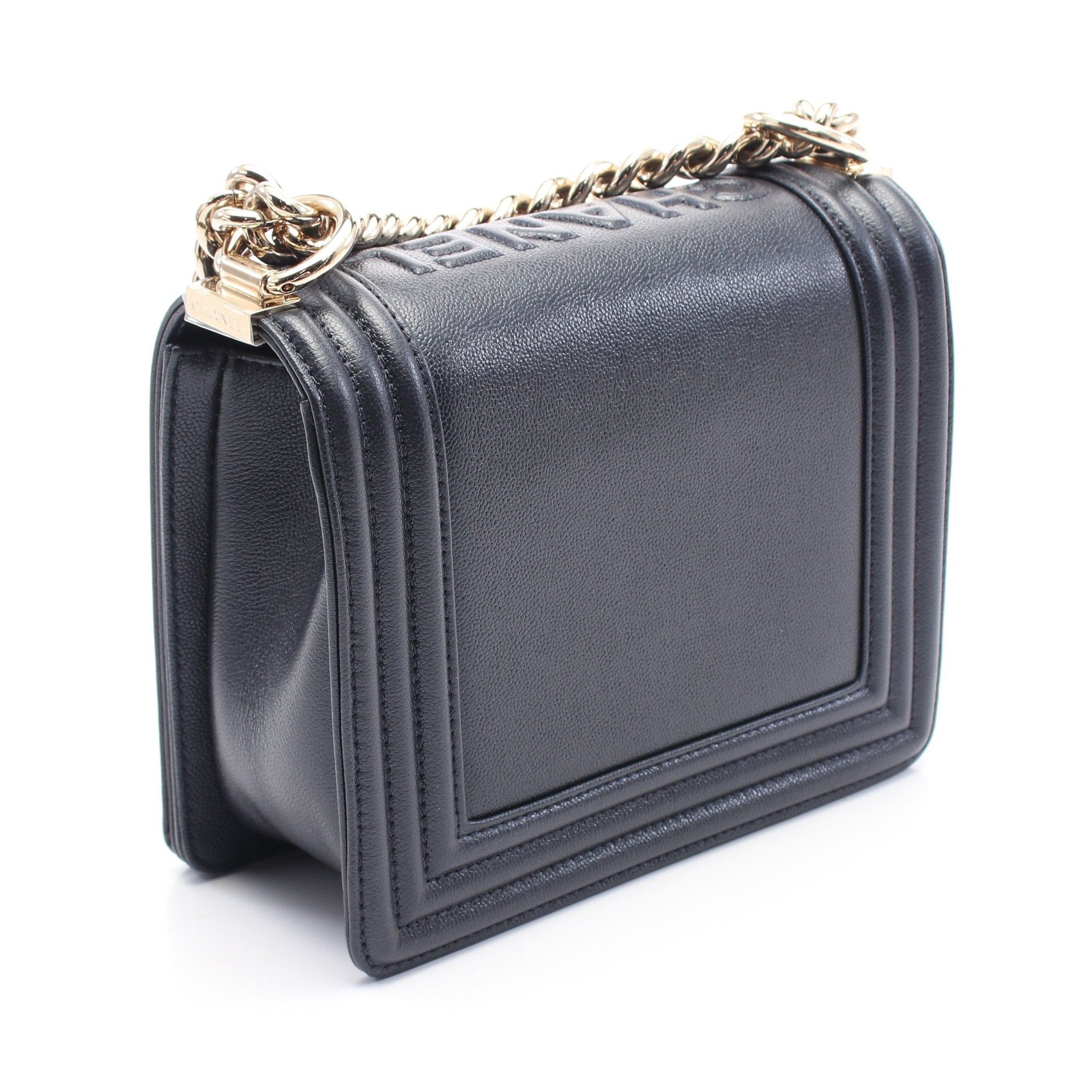 Chanel Chanel Boy Chanel Chain Shoulder Bag Leather Dark Navy Gold Hardware Size ONE SIZE - 2 Thumbnail
