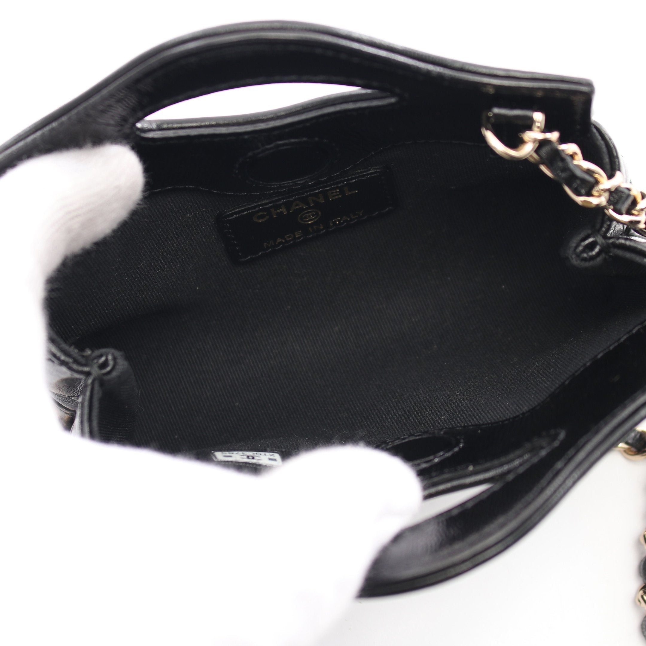 Chanel Chanel Chain Clutch Shoulder Bag Leather Black Gold Hardware Size ONE SIZE - 3 Thumbnail