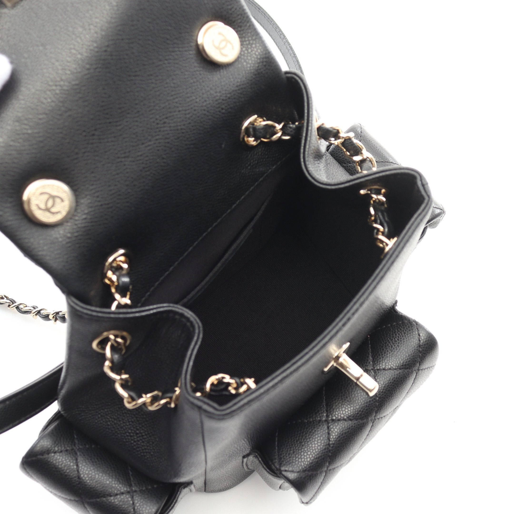 Chanel Chanel Matelasse Backpack Rucksack Caviar Skin Black Gold Hardware Size ONE SIZE - 3 Thumbnail