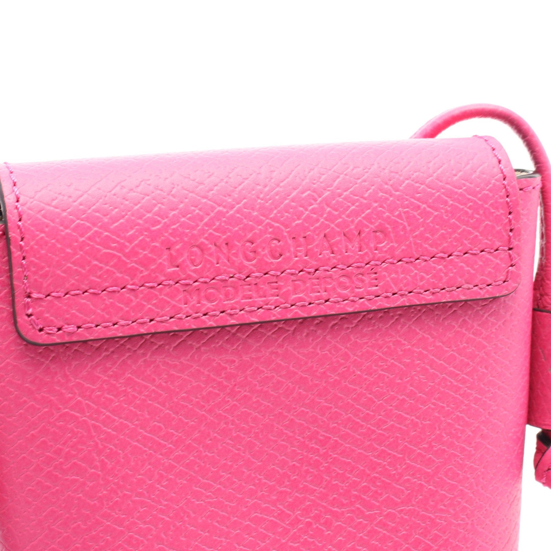 Longchamp Longchamp Epurée Smartphone Case Shoulder Bag Leather Pink Size ONE SIZE - 4 Thumbnail