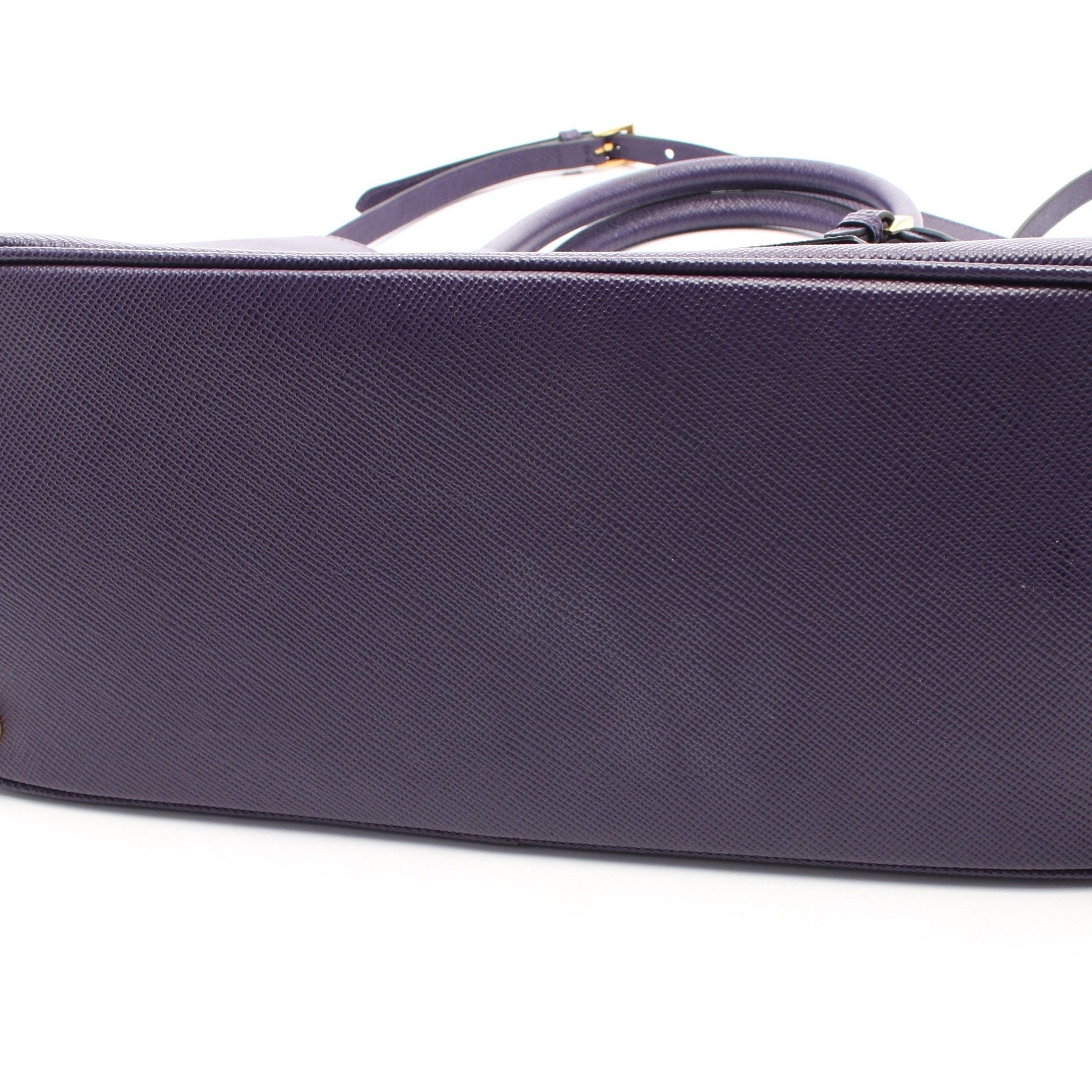Prada Prada Saffiano Cuir Handbag Tote Bag Leather Purple Size ONE SIZE - 6 Thumbnail