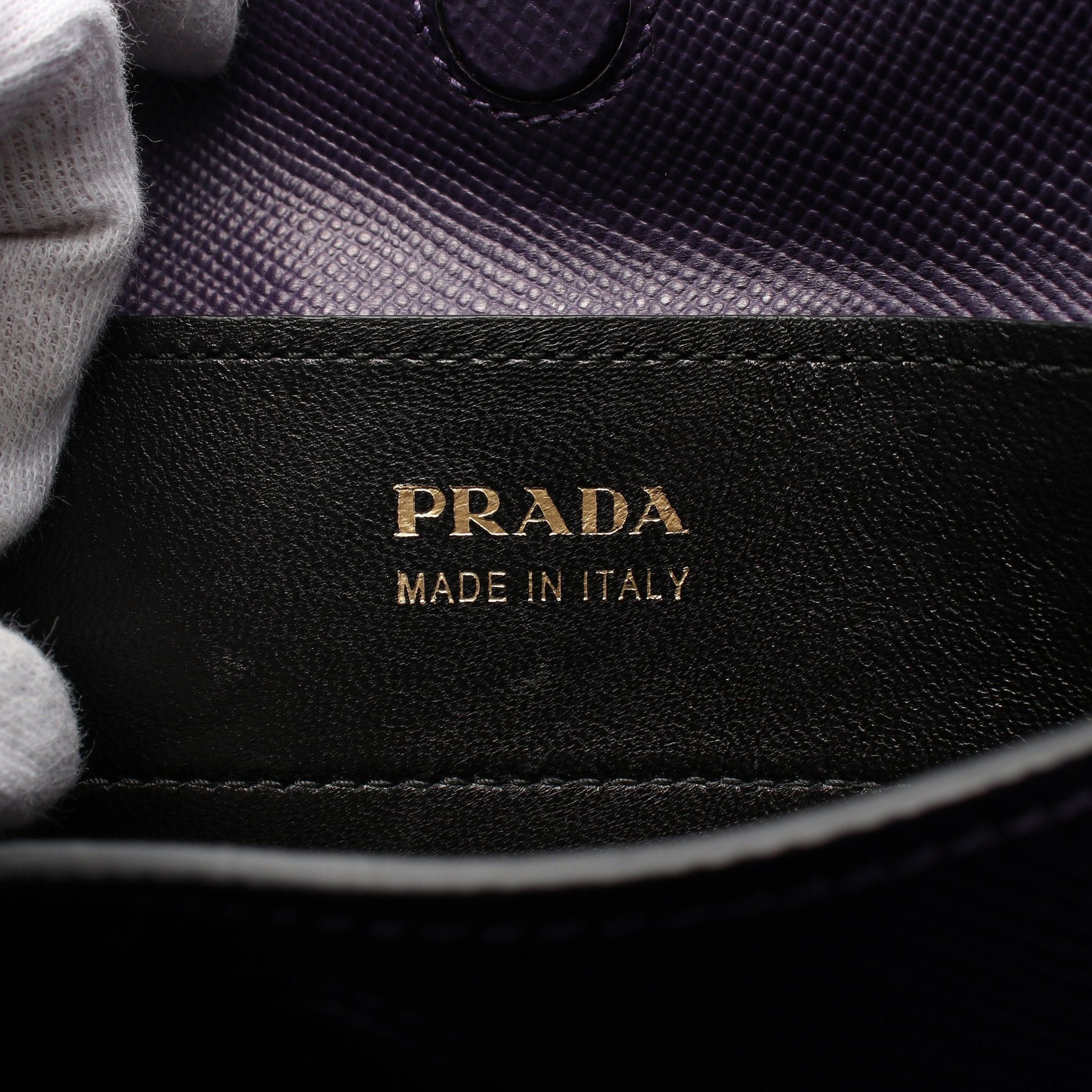 Prada Prada Saffiano Cuir Handbag Tote Bag Leather Purple Size ONE SIZE - 4 Thumbnail