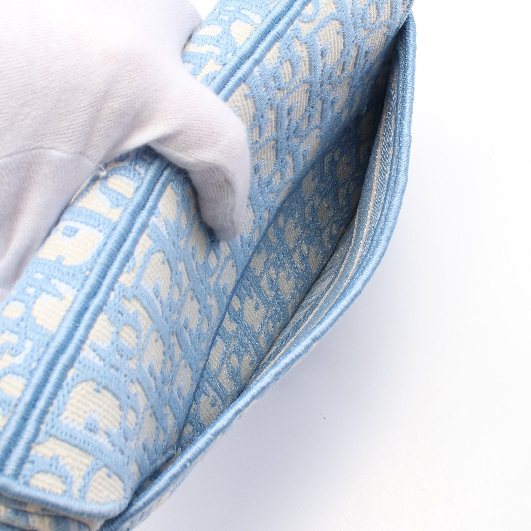 Dior Dior Saddle Oblique Handbag Canvas Light Blue White Size ONE SIZE - 5 Thumbnail