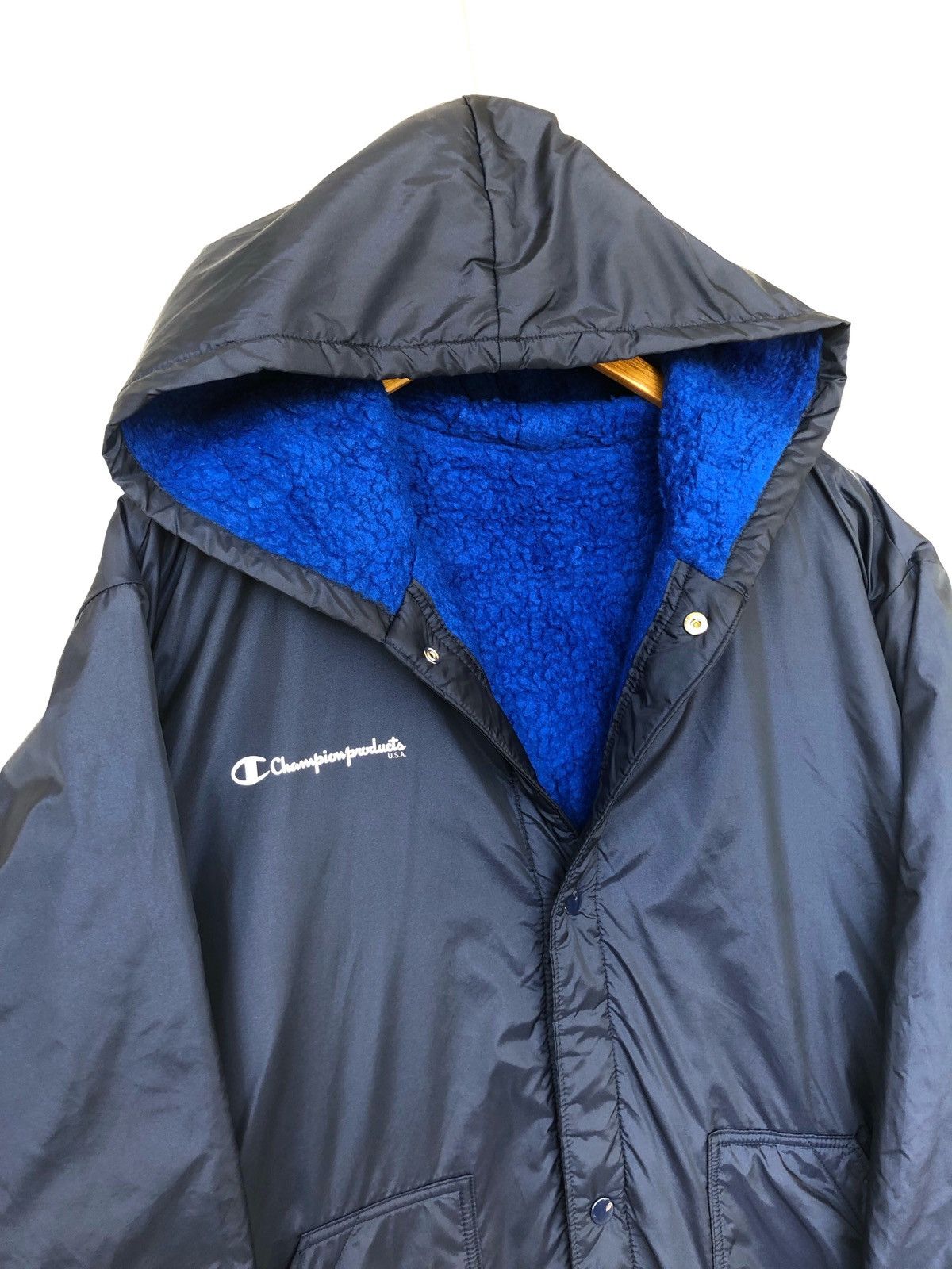 Champion Vintage Champion Big Logo Sherpa Oversize Hoodie Long Jacket Size US L / EU 52-54 / 3 - 5 Thumbnail