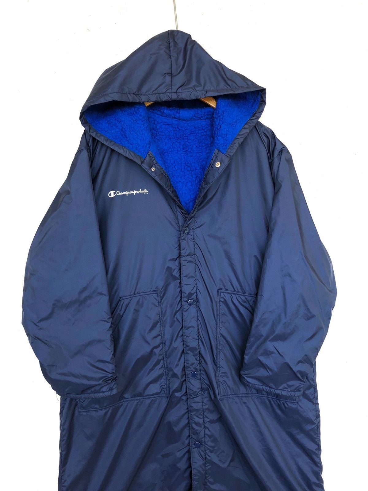 Champion Vintage Champion Big Logo Sherpa Oversize Hoodie Long Jacket Size US L / EU 52-54 / 3 - 4 Thumbnail
