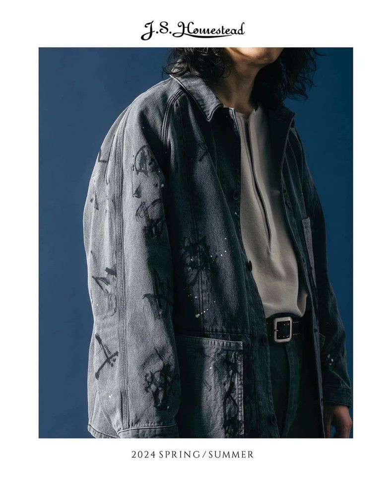J.S. Homestead French Work Jacket with Ink Effect Size US L / EU 52-54 / 3 - 2 Thumbnail