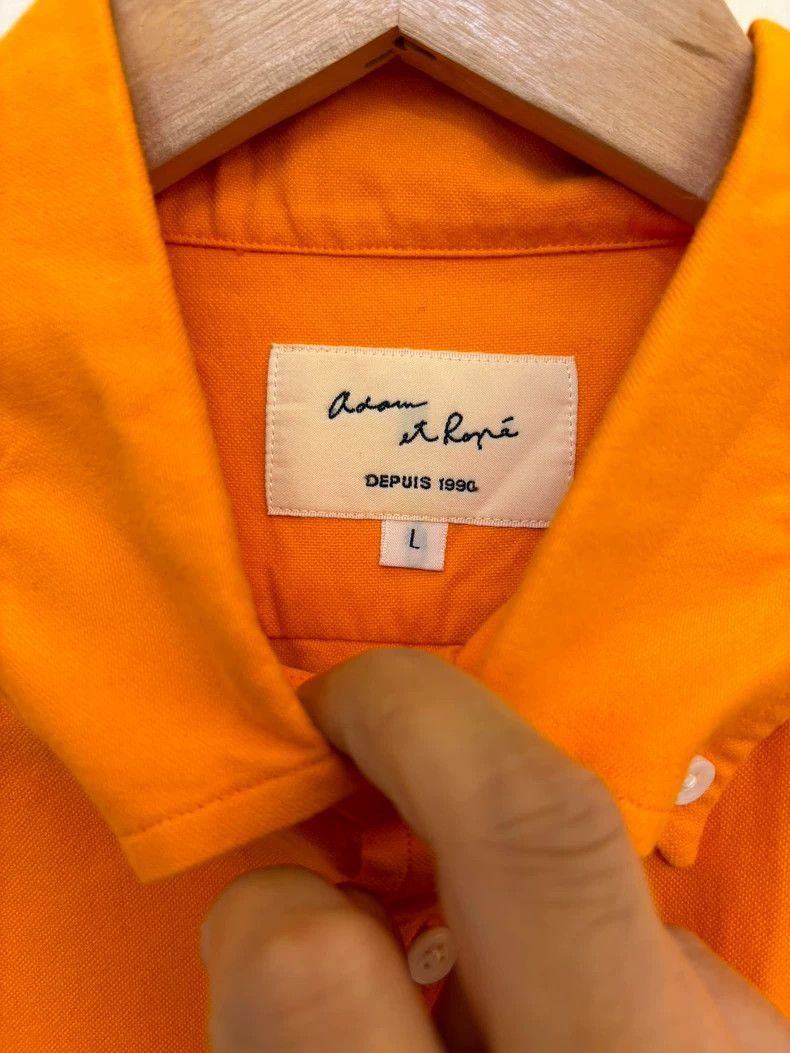 ADAM ET ROPE Slim Fit Orange Oxford Button-Up Shirt Size US L / EU 52-54 / 3 - 2 Thumbnail