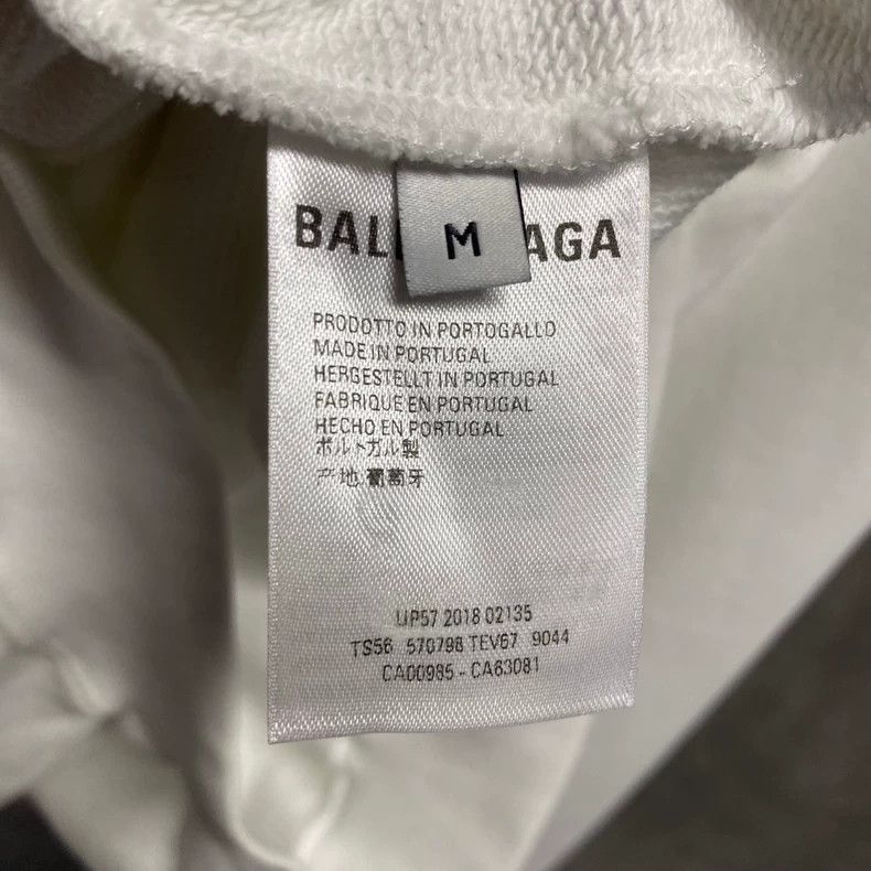 Balenciaga Balenciaga White Logo Hoodie Size US M / EU 48-50 / 2 - 7 Thumbnail