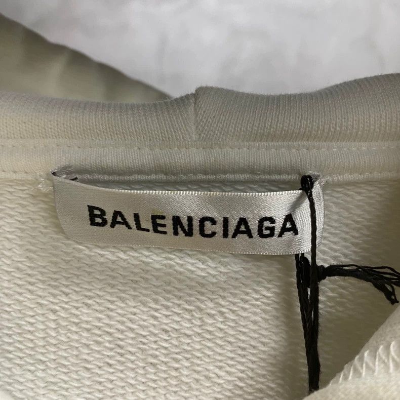 Balenciaga Balenciaga White Logo Hoodie Size US M / EU 48-50 / 2 - 3 Thumbnail