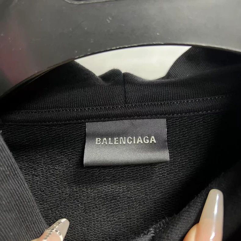 Balenciaga Balenciaga Black Logo Long Sleeve Hoodie Size US S / EU 44-46 / 1 - 3 Thumbnail