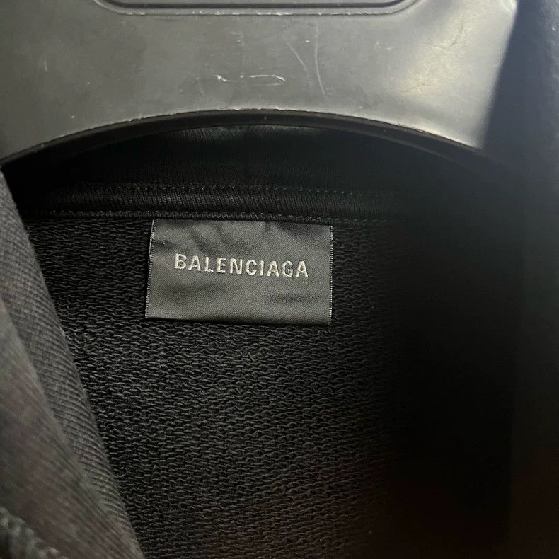 Balenciaga Balenciaga Black Logo Print Long Sleeve Hoodie Size US M / EU 48-50 / 2 - 2 Thumbnail