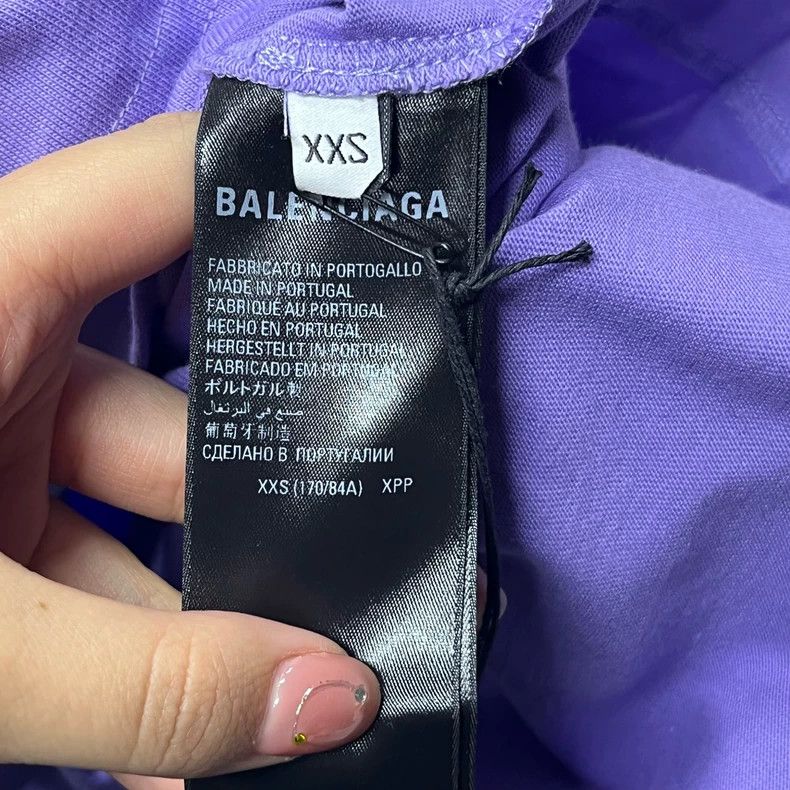 Balenciaga Balenciaga Purple Logo Print Short Sleeve T-Shirt Size US XXS / EU 40 - 7 Thumbnail