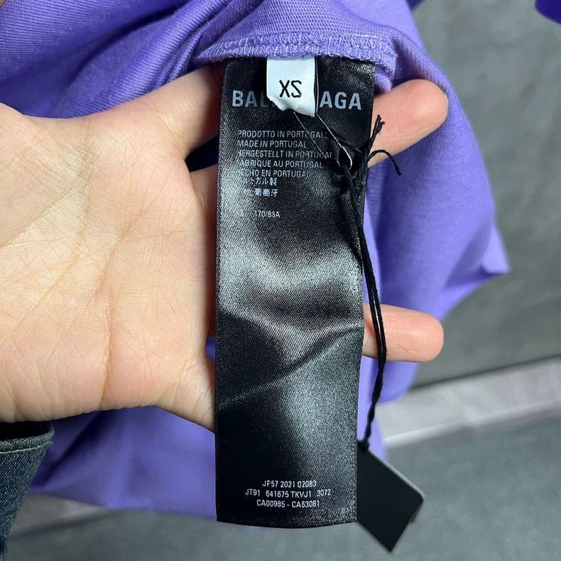 Balenciaga Balenciaga Purple Logo Print Short Sleeve T-Shirt Size US XXS / EU 40 - 4 Thumbnail