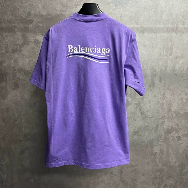 Balenciaga Balenciaga Purple Logo Print Short Sleeve T-Shirt Size US XXS / EU 40 - 6 Thumbnail