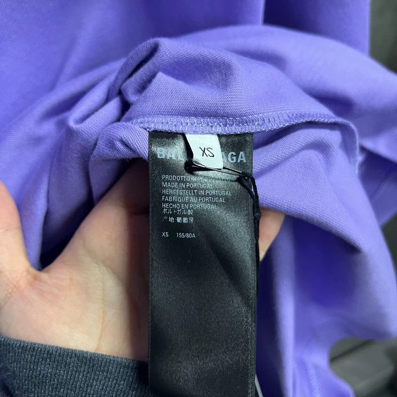 Balenciaga Balenciaga Purple Logo Print Short Sleeve T-shirt Size US XS / EU 42 / 0 - 4 Thumbnail