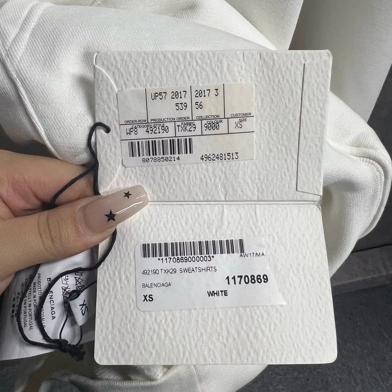 Balenciaga White Logo Print Hoodie from Balenciaga Size US XS / EU 42 / 0 - 5 Thumbnail