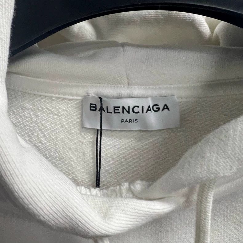 Balenciaga White Logo Print Hoodie from Balenciaga Size US XS / EU 42 / 0 - 2 Thumbnail