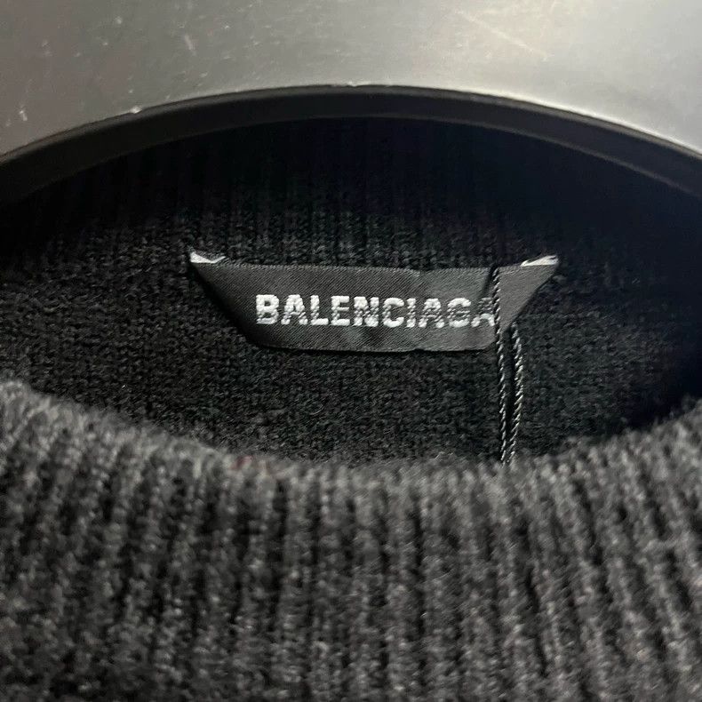 Balenciaga Balenciaga Black Logo Knit Sweater Size US S / EU 44-46 / 1 - 2 Thumbnail