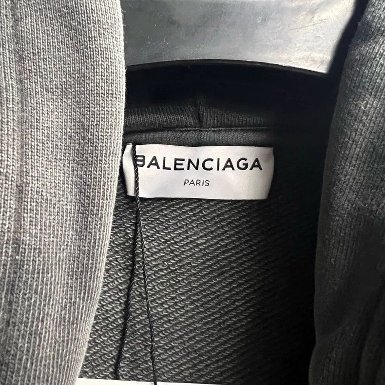 Balenciaga Balenciaga Gray Logo Hooded Sweatshirt Size US XS / EU 42 / 0 - 2 Thumbnail