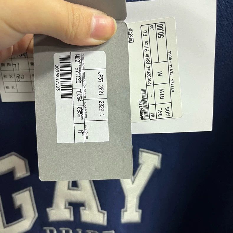 Balenciaga Blue Emblem Round Neck Sweatshirt Size US M / EU 48-50 / 2 - 4 Thumbnail