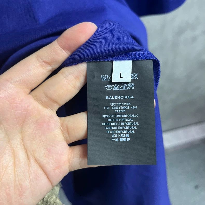 Balenciaga Balenciaga Blue Logo Print Short Sleeve Tee Size US S / EU 44-46 / 1 - 4 Thumbnail