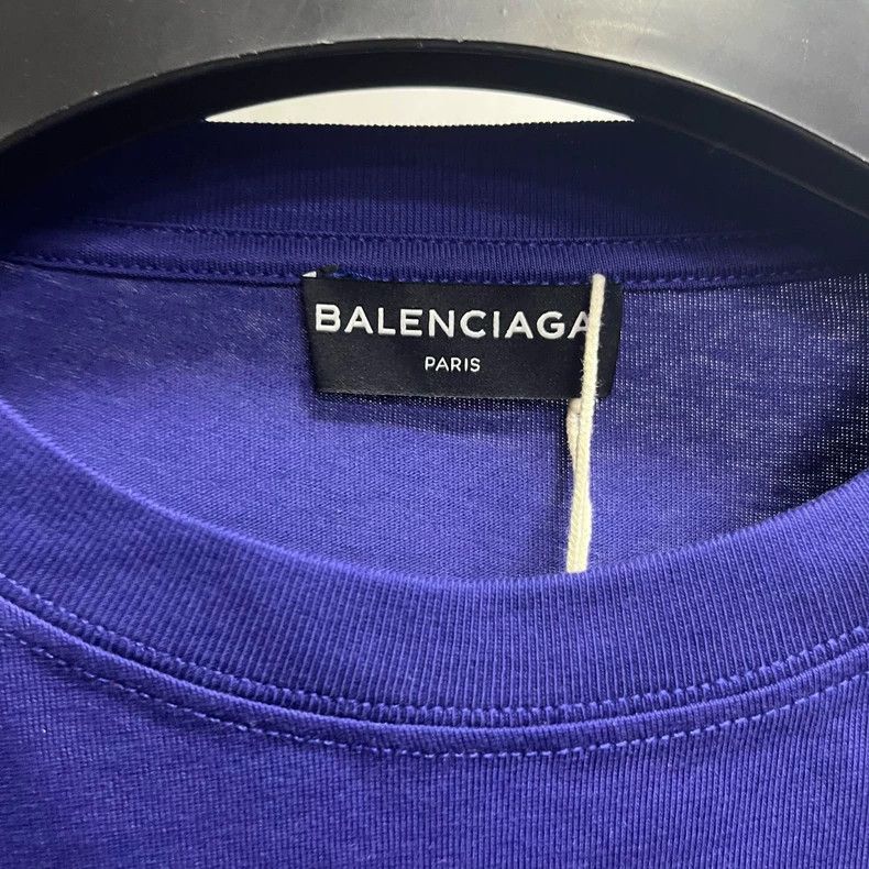 Balenciaga Balenciaga Blue Logo Print Short Sleeve Tee Size US S / EU 44-46 / 1 - 2 Thumbnail