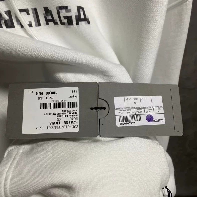 Balenciaga White Logo Hoodie from Balenciaga Size US XS / EU 42 / 0 - 7 Thumbnail