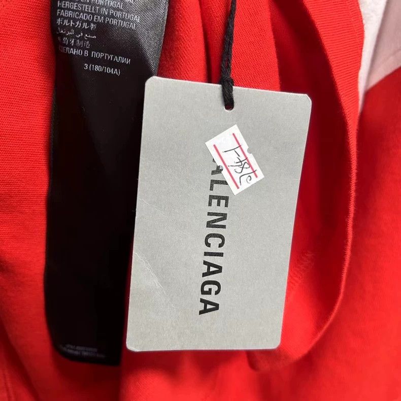 Balenciaga Balenciaga Red and White Logo T-Shirt Size US M / EU 48-50 / 2 - 7 Thumbnail