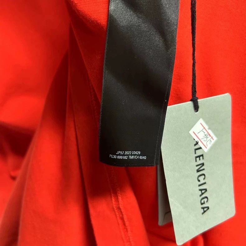 Balenciaga Balenciaga Red and White Logo T-Shirt Size US M / EU 48-50 / 2 - 6 Thumbnail