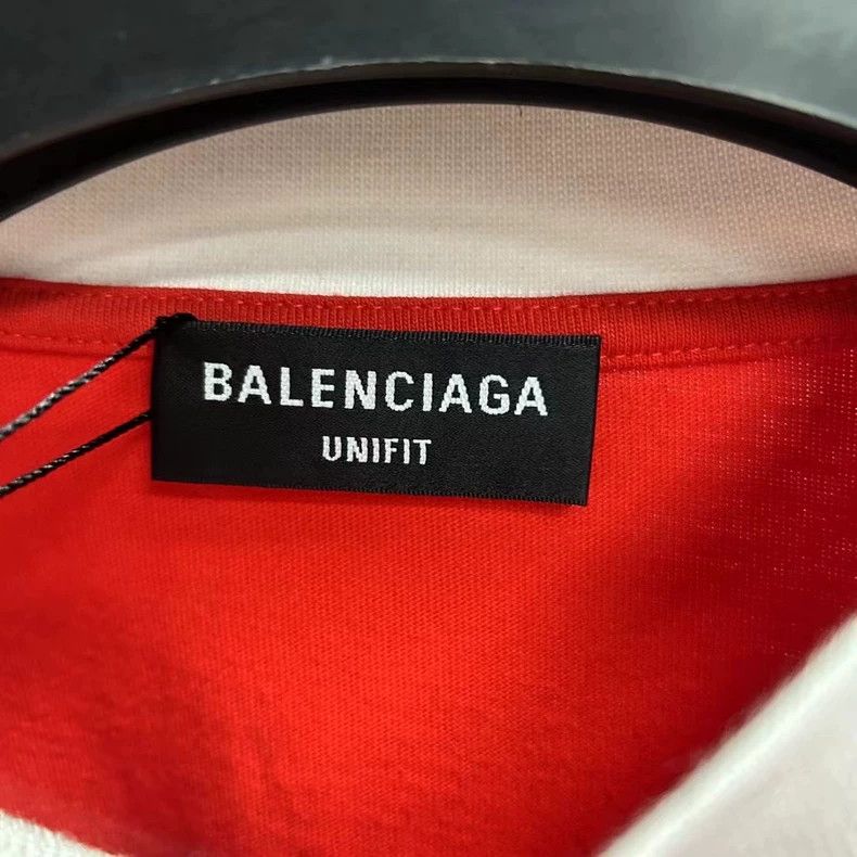 Balenciaga Balenciaga Red and White Logo T-Shirt Size US M / EU 48-50 / 2 - 3 Thumbnail
