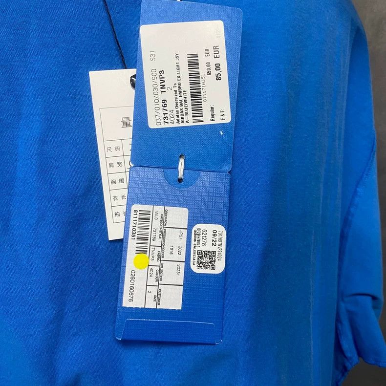 Balenciaga Balenciaga Adidas Blue Logo Short Sleeve T-Shirt Size US M / EU 48-50 / 2 - 7 Thumbnail