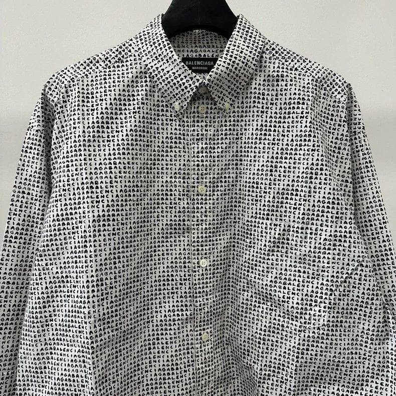 Balenciaga Balenciaga Logo Long Sleeve Shirt Size US M / EU 48-50 / 2 - 3 Thumbnail