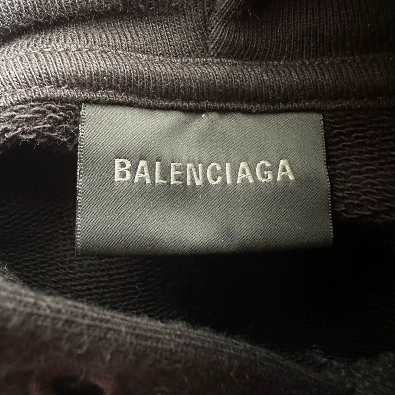 Balenciaga Black Balenciaga Hoodie with Logo Print Size US XS / EU 42 / 0 - 7 Thumbnail