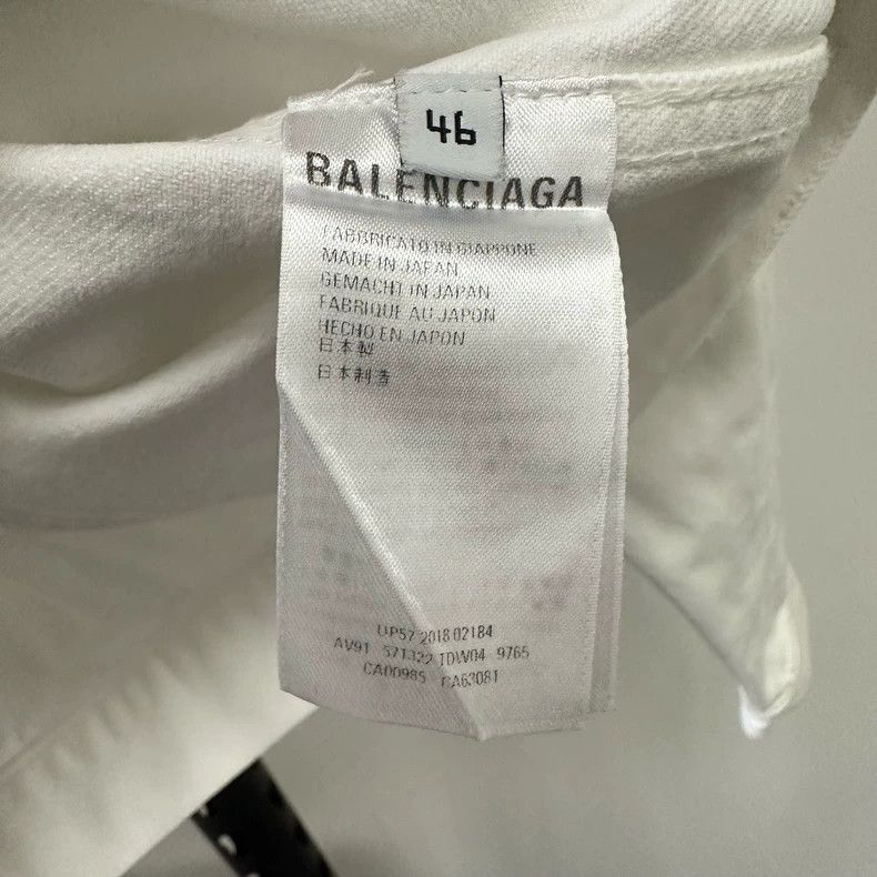 Balenciaga White Denim Jacket with Logo Embroidery Size US L / EU 52-54 / 3 - 7 Thumbnail