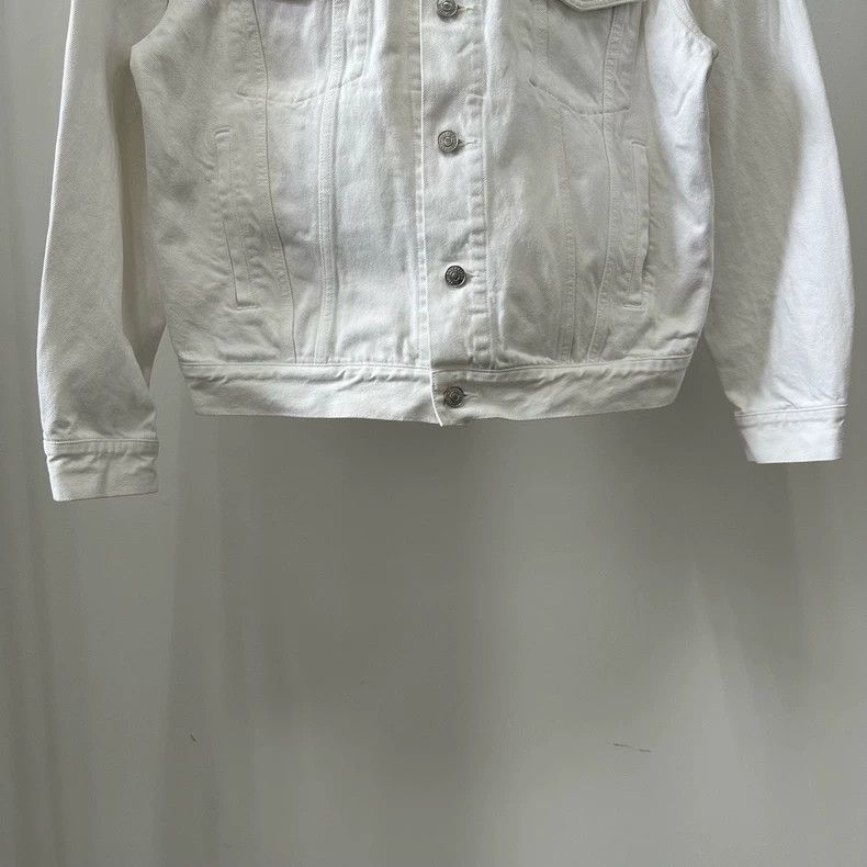 Balenciaga White Denim Jacket with Logo Embroidery Size US L / EU 52-54 / 3 - 5 Thumbnail