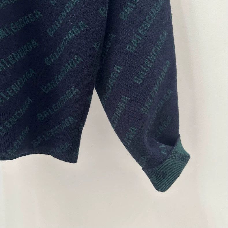Balenciaga Balenciaga Logo Sweater in Dark Blue Size US M / EU 48-50 / 2 - 4 Thumbnail